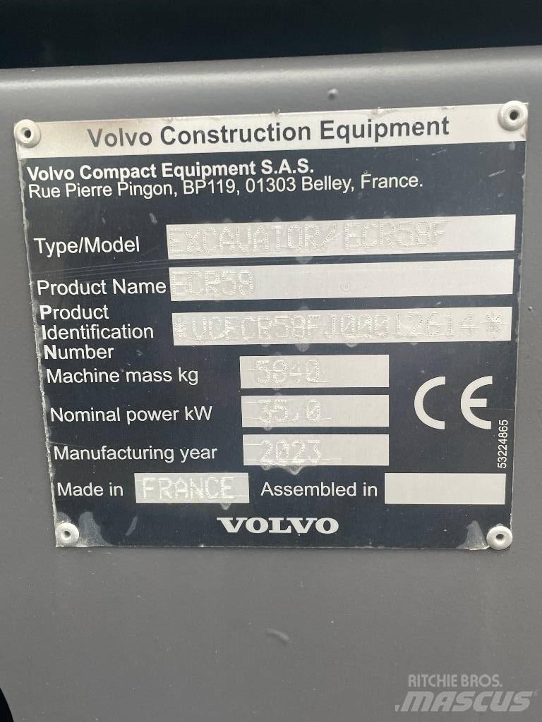 Volvo ECR 58 F Minigravere <7t