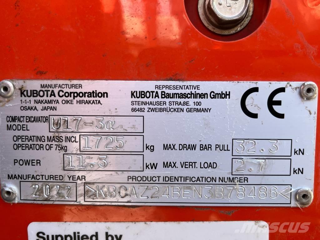 Kubota U 17-3 Minigravere <7t