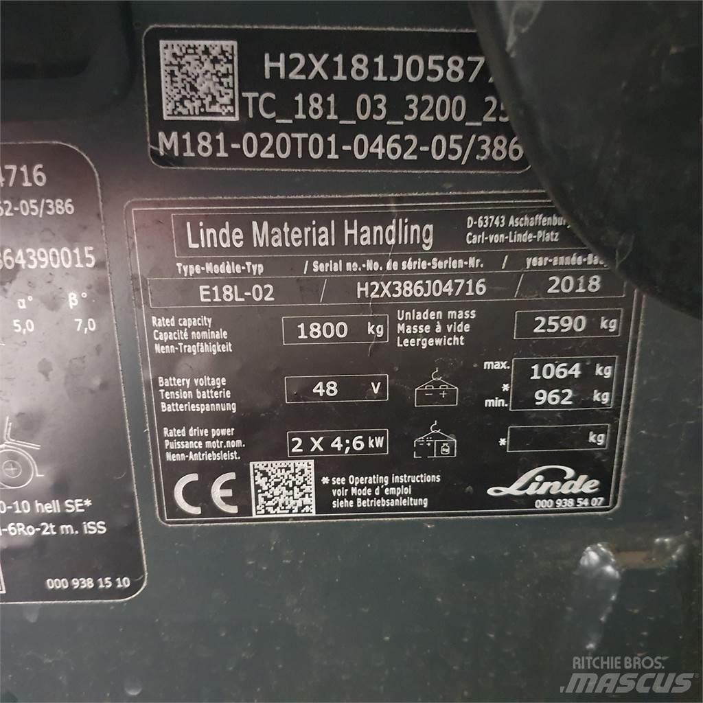Linde E18L Elektriske trucker