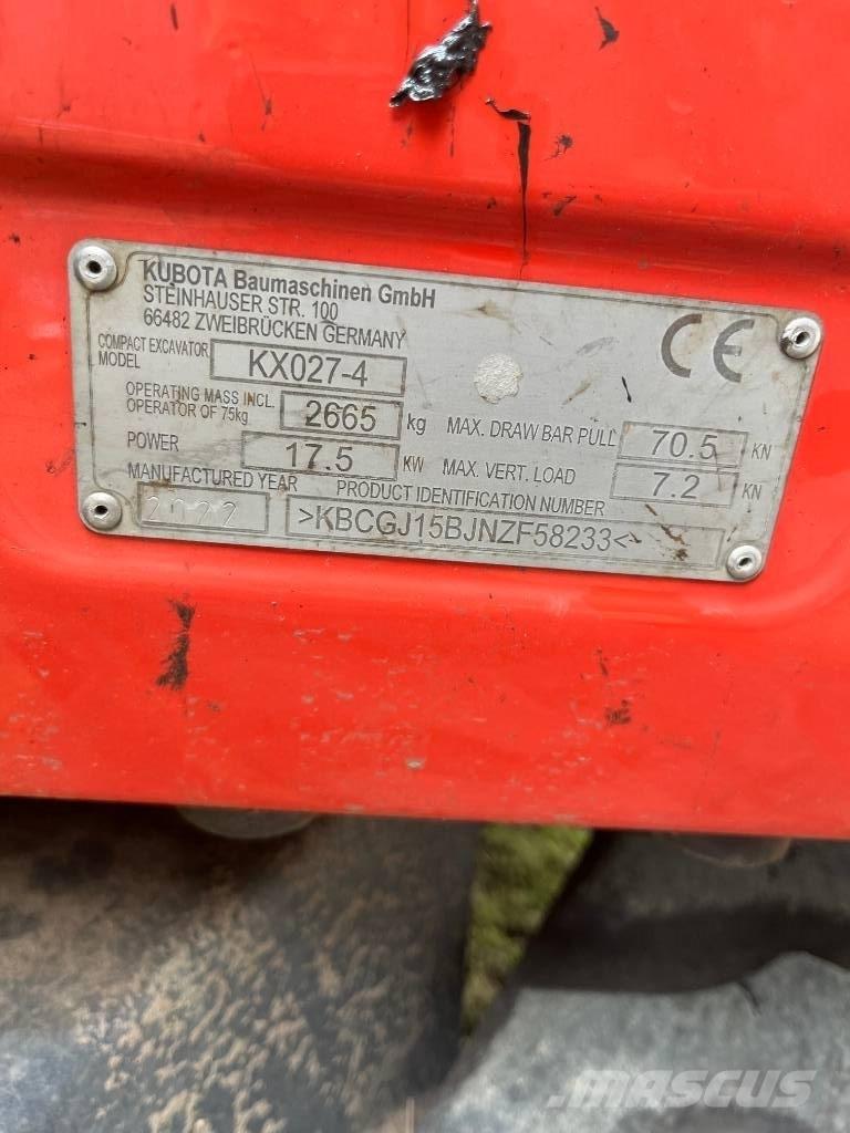 Kubota KX 027-4 Minigravere <7t