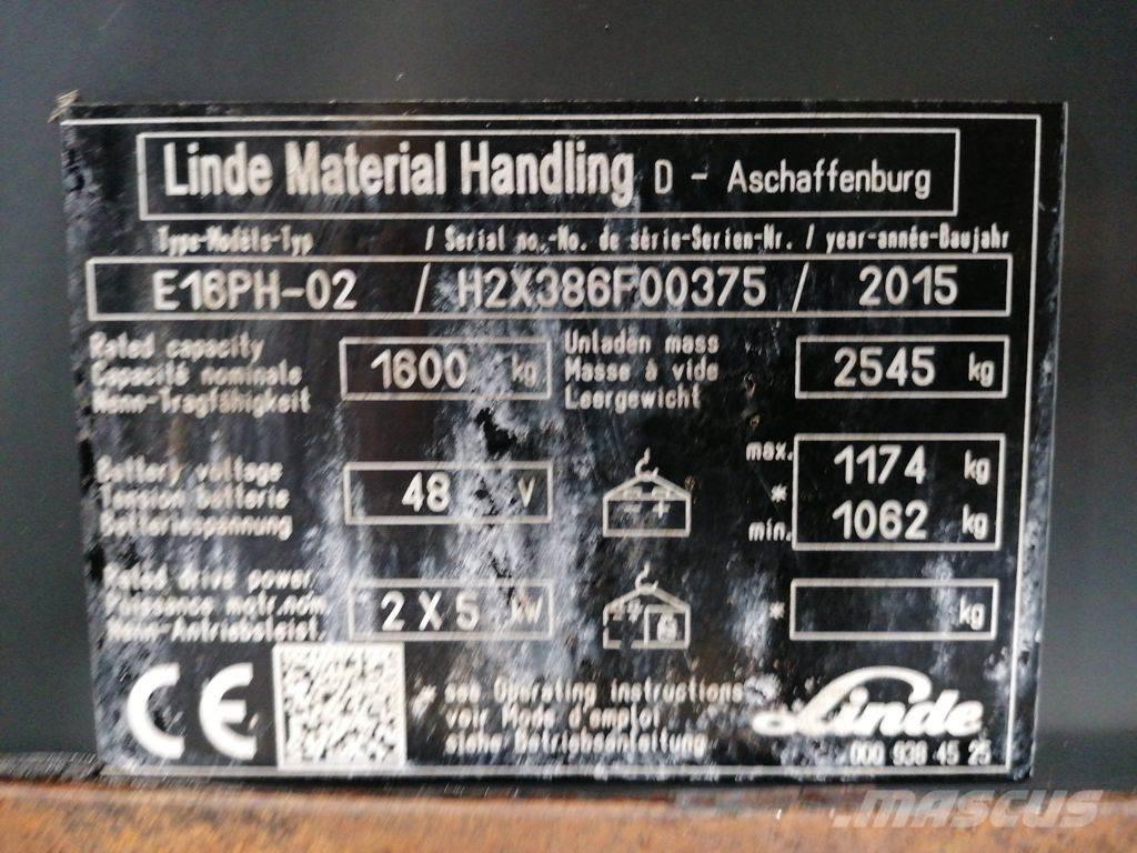 Linde E16PH-02 Elektriske trucker