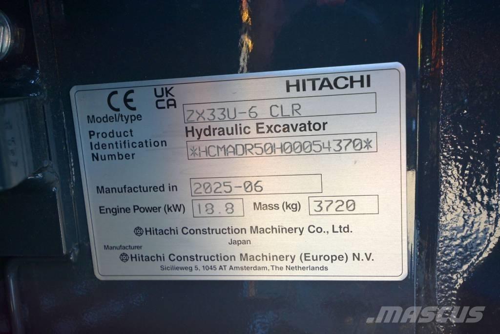 Hitachi ZX 33 U-6 Minigravere <7t