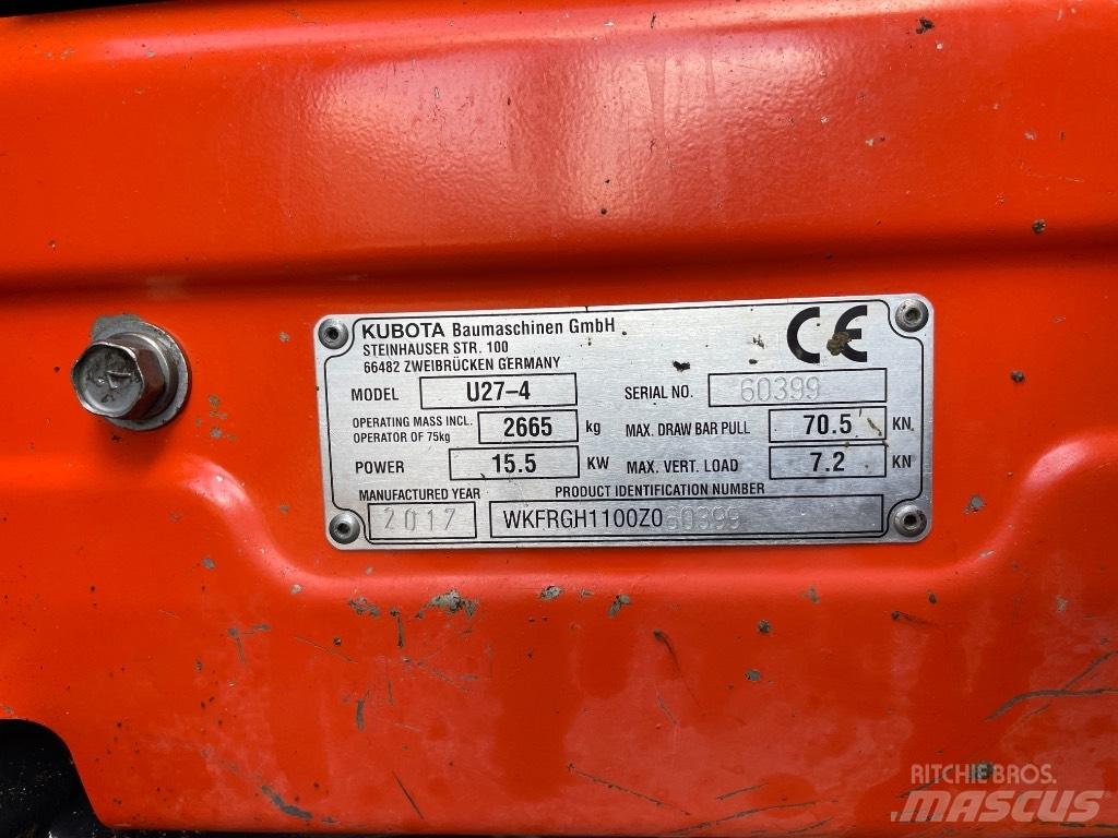 Kubota U 27-4 Minigravere <7t