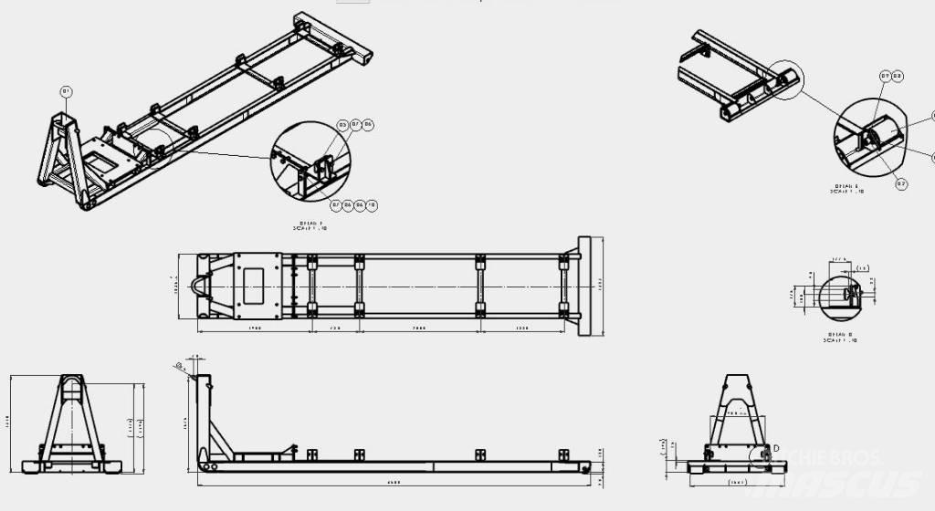  Haakarm frame Hencon Demonterbare semi-trailere