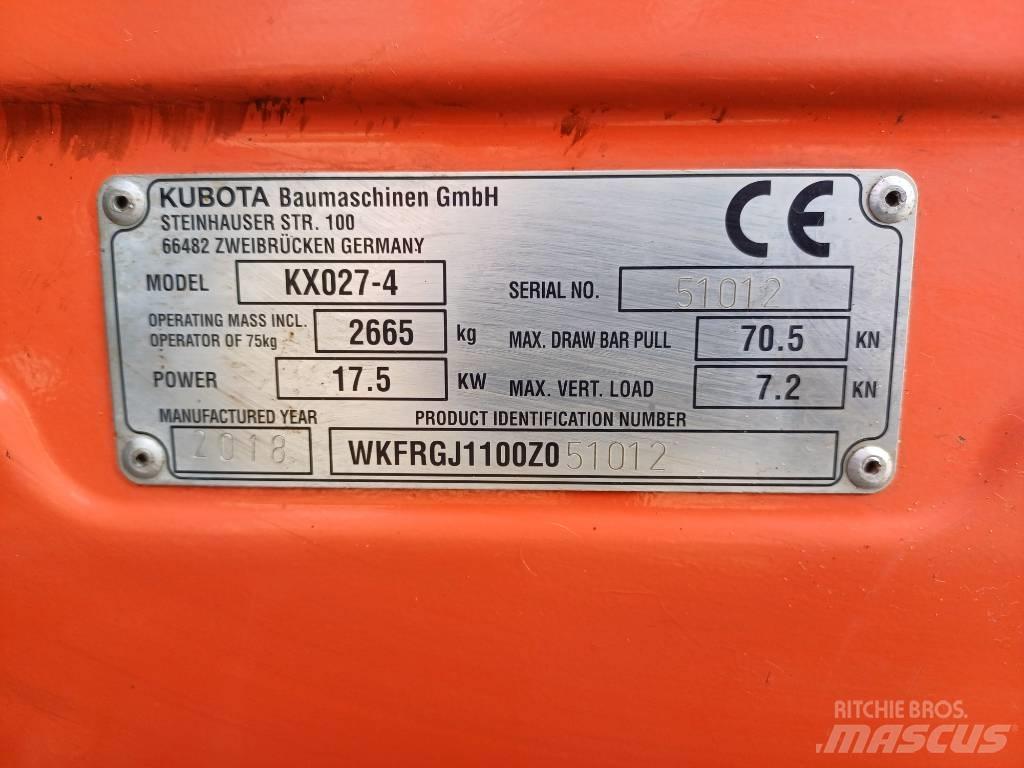 Kubota KX027-4 Minigravere <7t