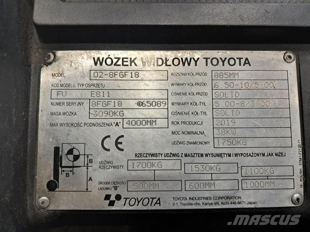 Toyota 02-8FGF18 Propan trucker