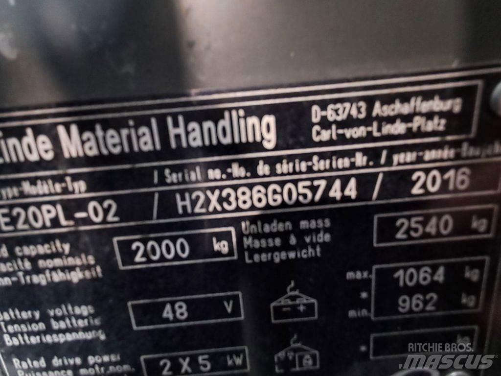 Linde E20PL-02 Elektriske trucker