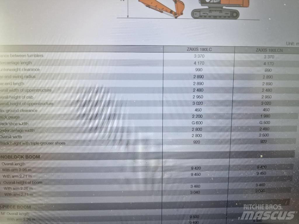 Hitachi ZX190LC-6 Beltegraver