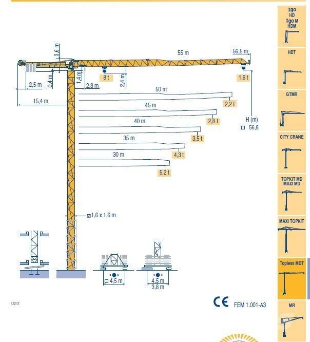 Potain MDT 132 G8 Bygge- og tårnkraner