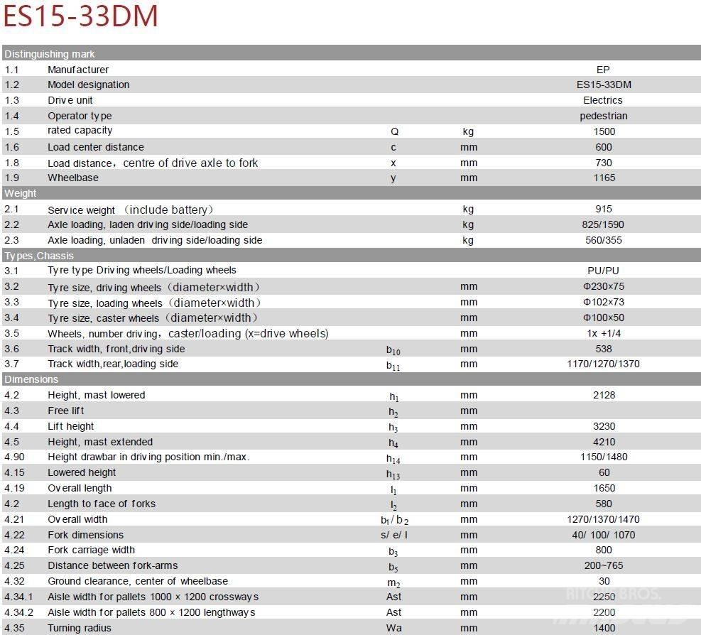 EP ES15-33DM Ledestablere