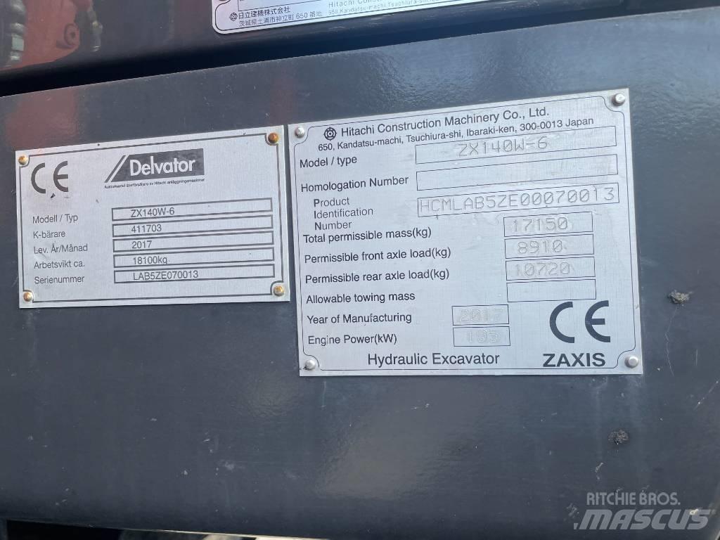 Hitachi ZX 140 W-6 Hjulgravere
