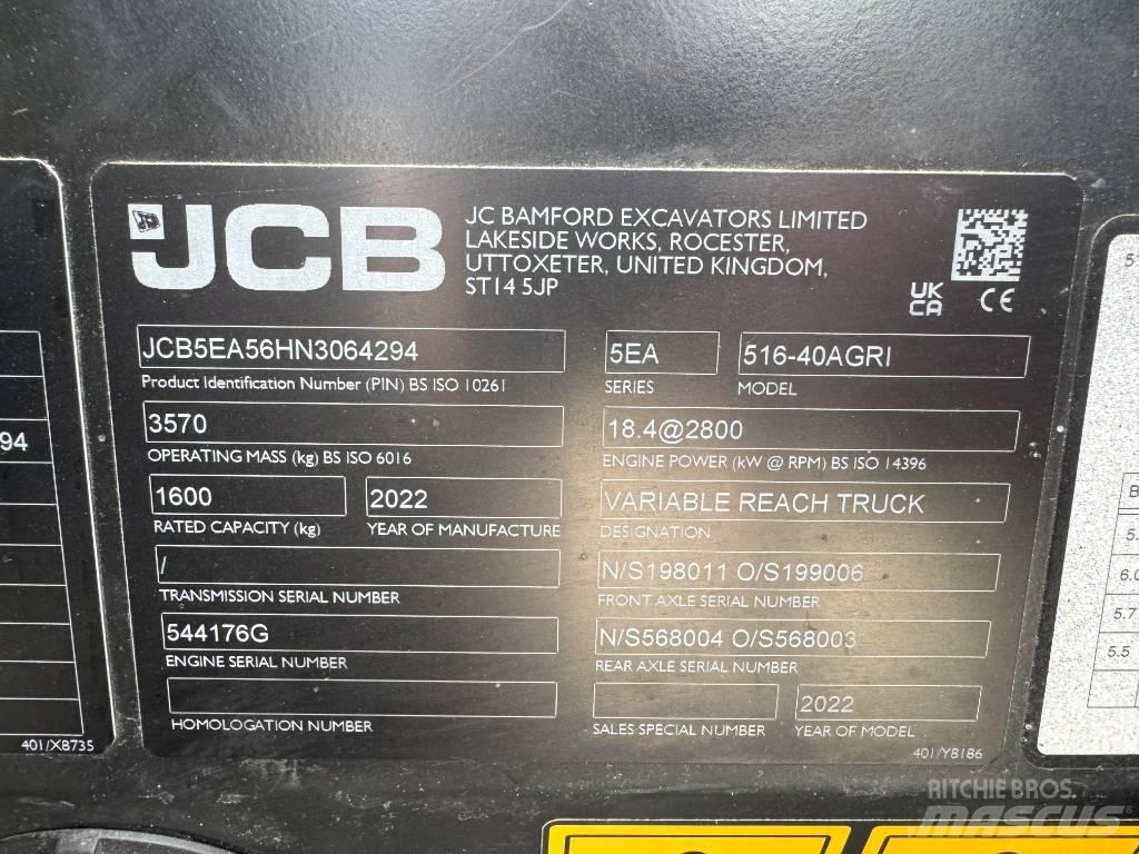 JCB 516-40AGRI Teleskoplastere