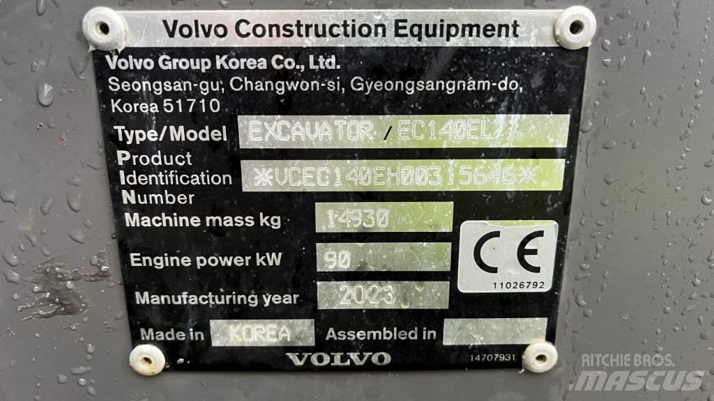 Volvo EC140EL Beltegraver