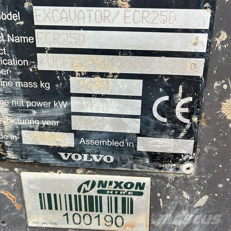 Volvo ECR25D Minigravere <7t