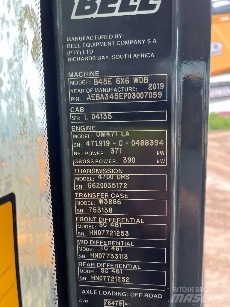 Bell B45E Rammestyrte Dumpere
