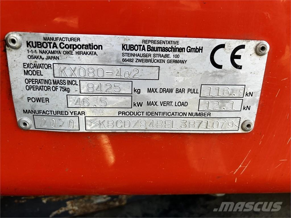 Kubota KX 080-4 A2 Midigravere 7 - 12t