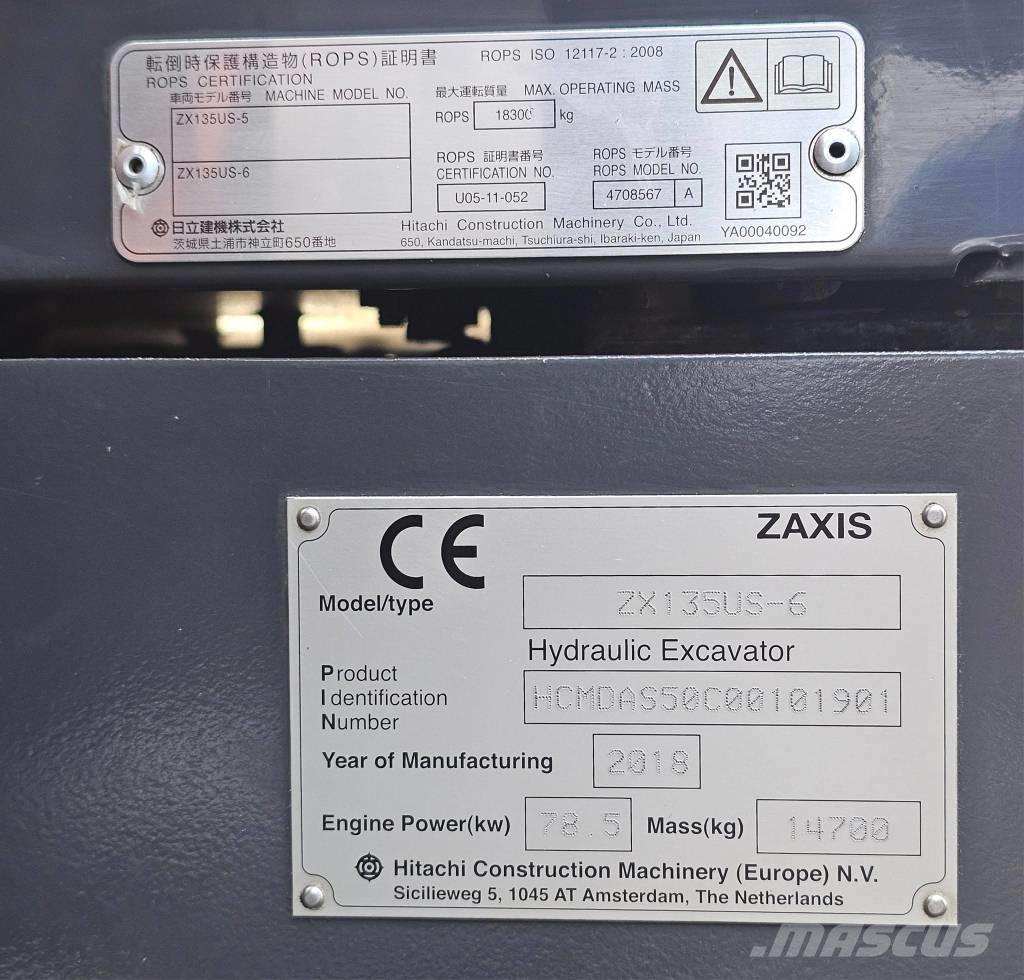 Hitachi ZX 135 US-6 Beltegraver