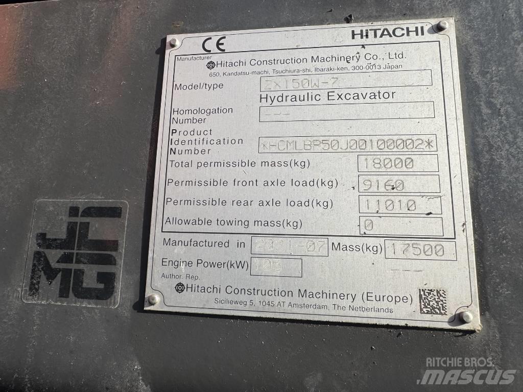 Hitachi ZX 150 W-7 Hjulgravere