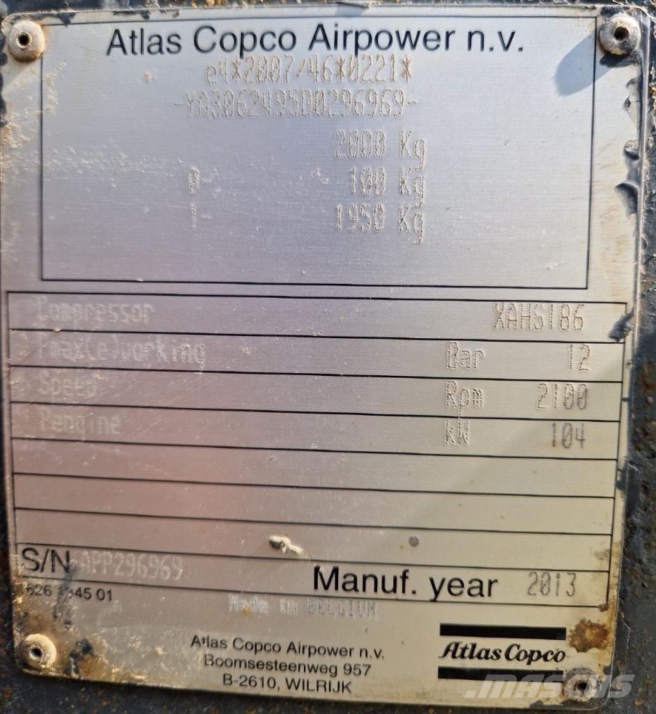 Atlas Copco XAHS 186 Kompressorer