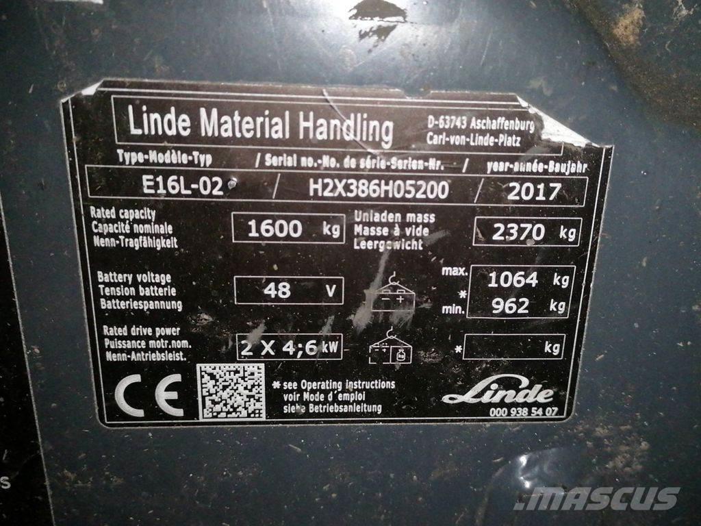 Linde E16L-02 Elektriske trucker