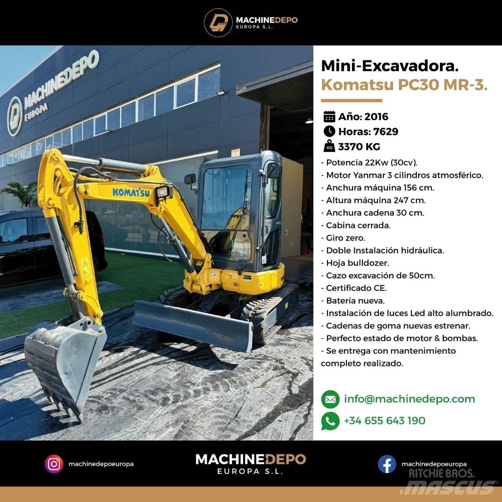 Komatsu PC 30 MR-3 Minigravere <7t