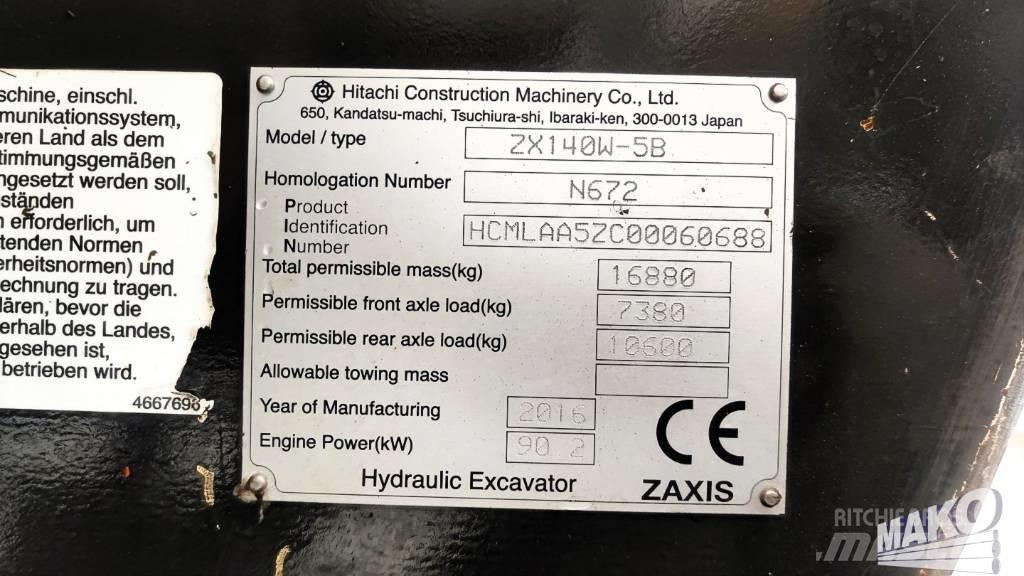 Hitachi ZX 140 W-5 Hjulgravere