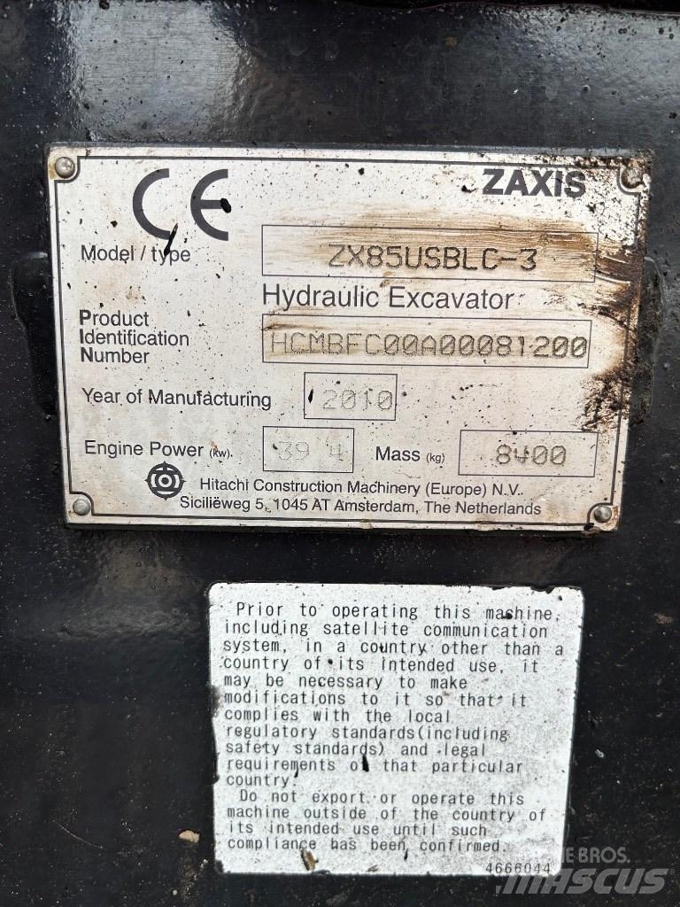 Hitachi Zaxis 85 USB Midigravere 7 - 12t