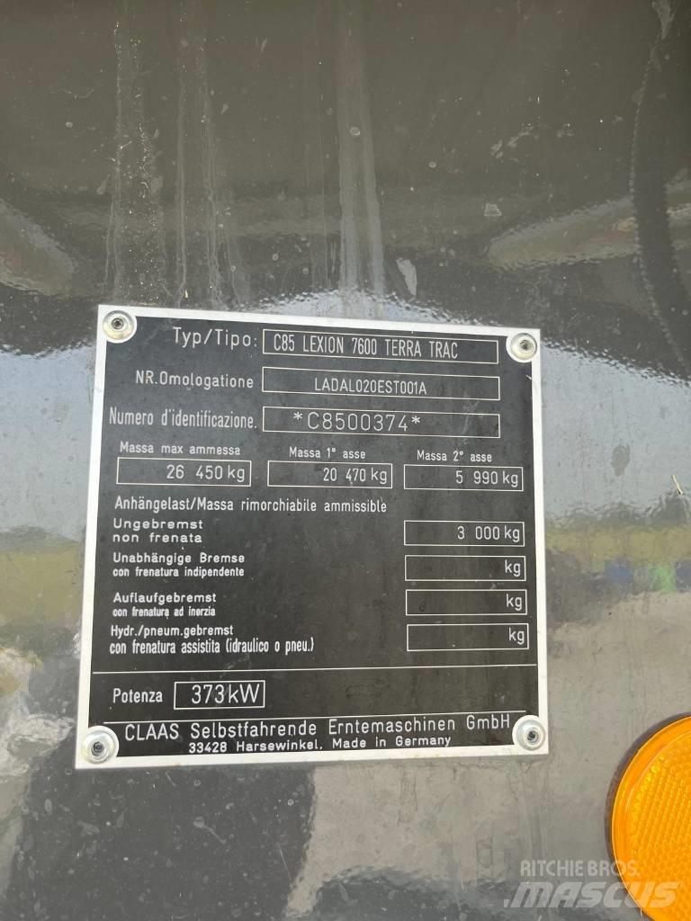 CLAAS LEXION 7600 TT Skurtreskere
