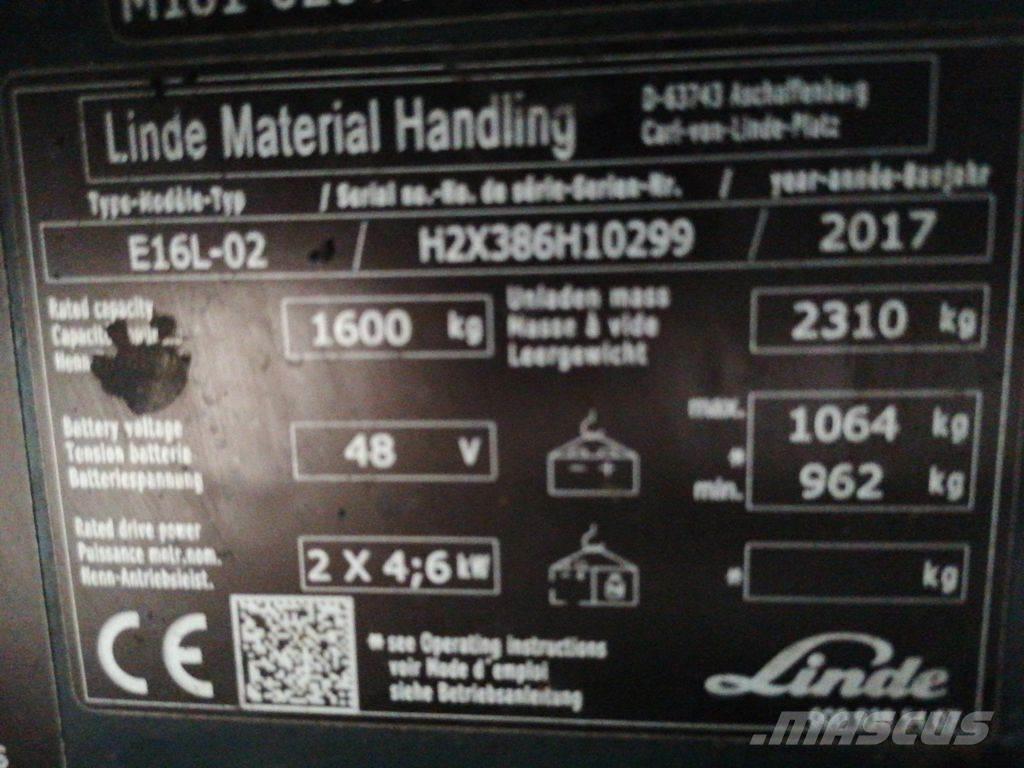 Linde E16L-02 Elektriske trucker