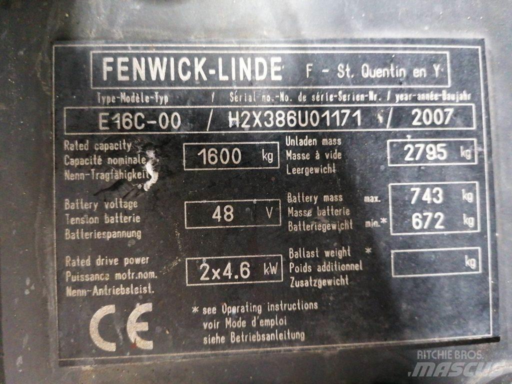 Linde E16C-00 Elektriske trucker