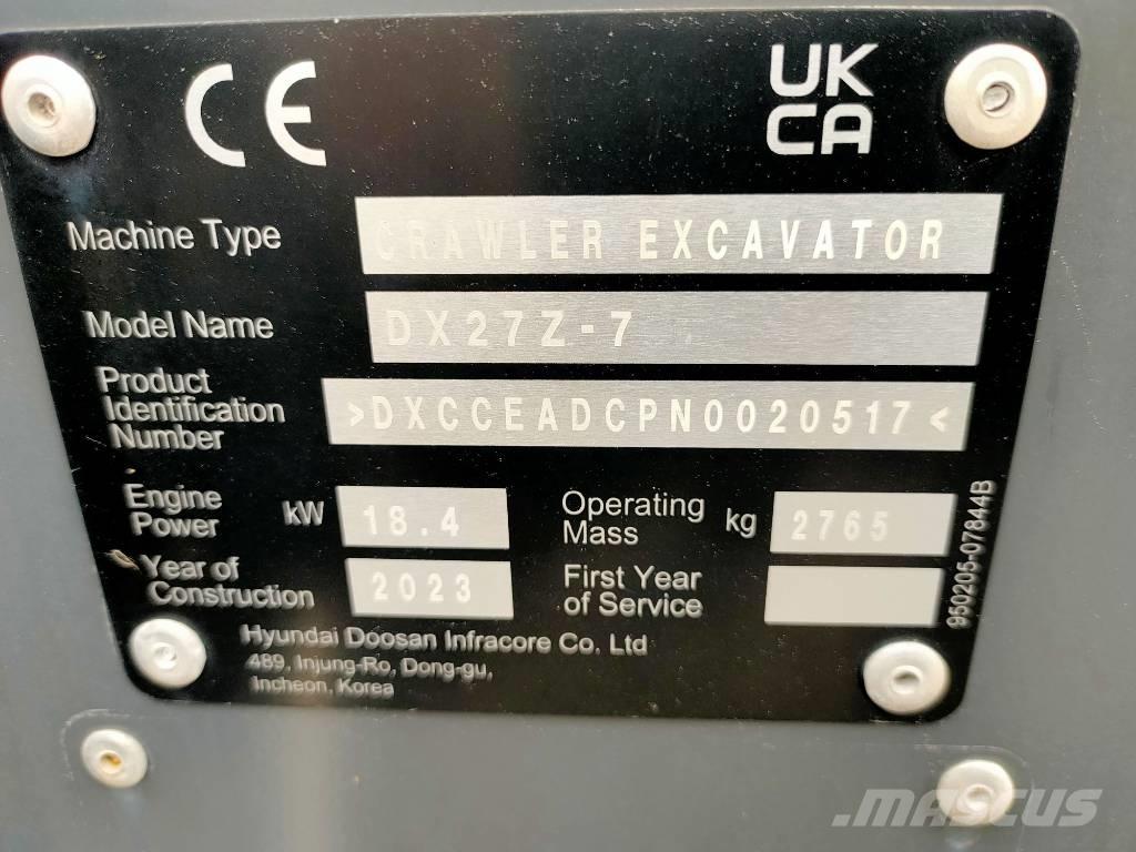 Doosan DX 27 Z Minigravere <7t