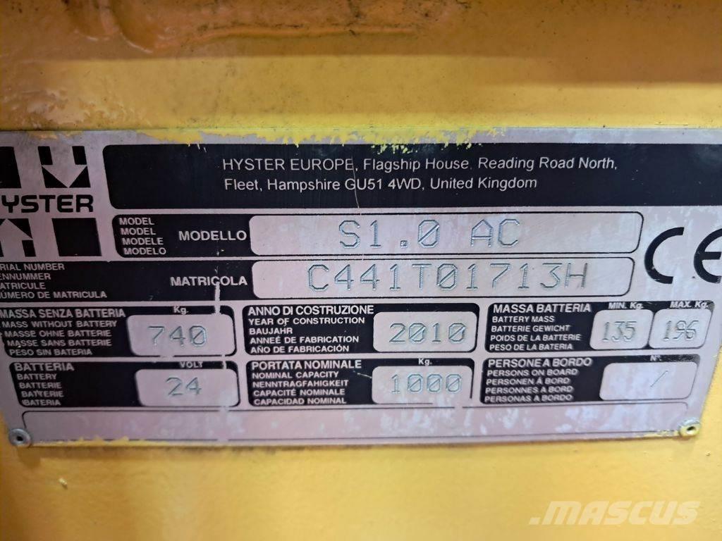 Hyster S1.0 AC Ledestablere