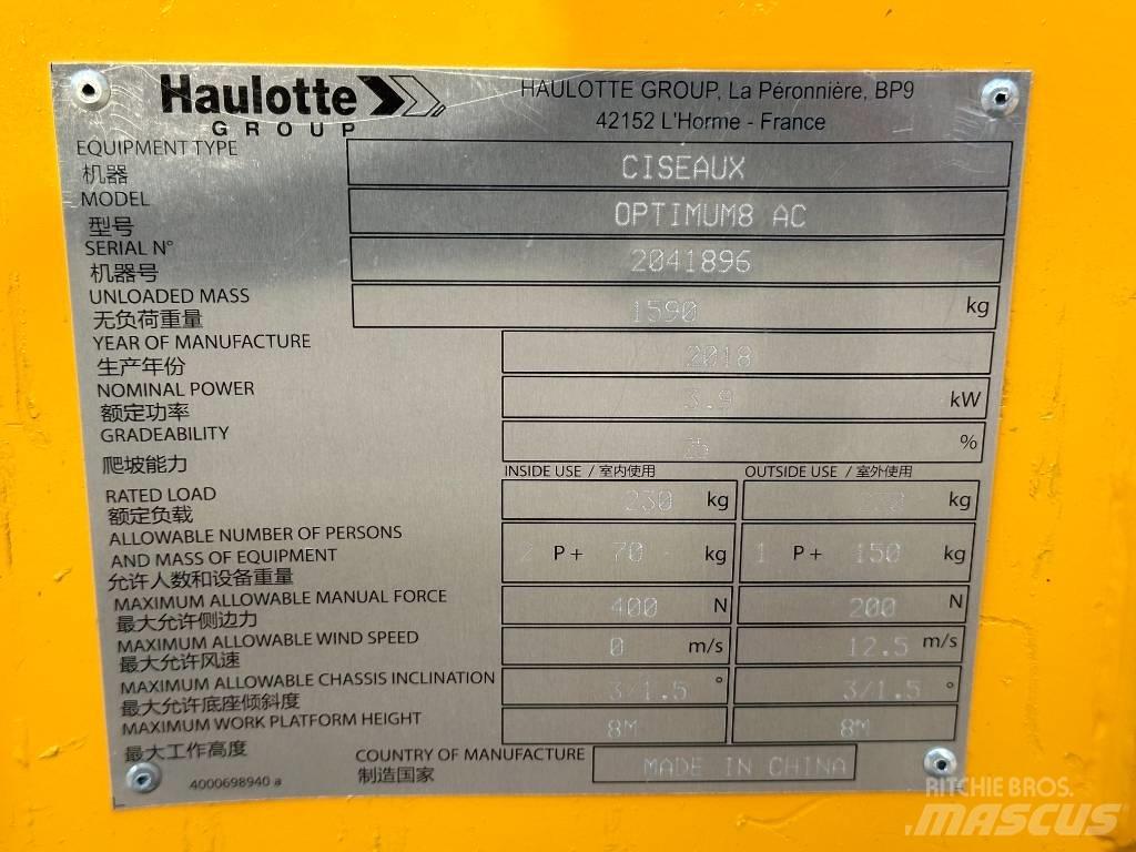Haulotte OPTIMUM 8 Sakselifter