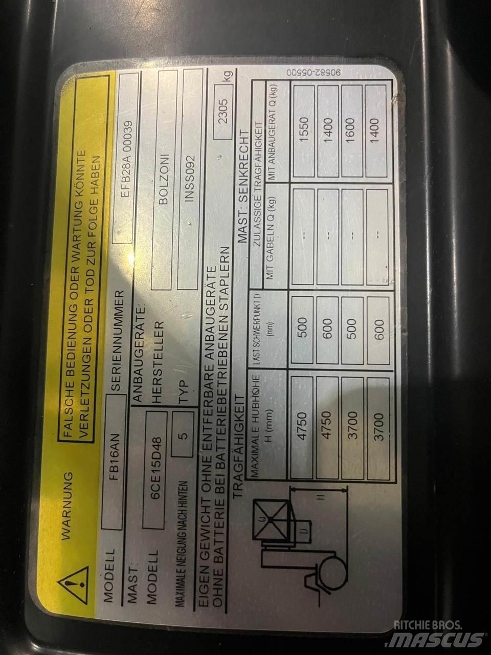 Mitsubishi FB16AN Elektriske trucker
