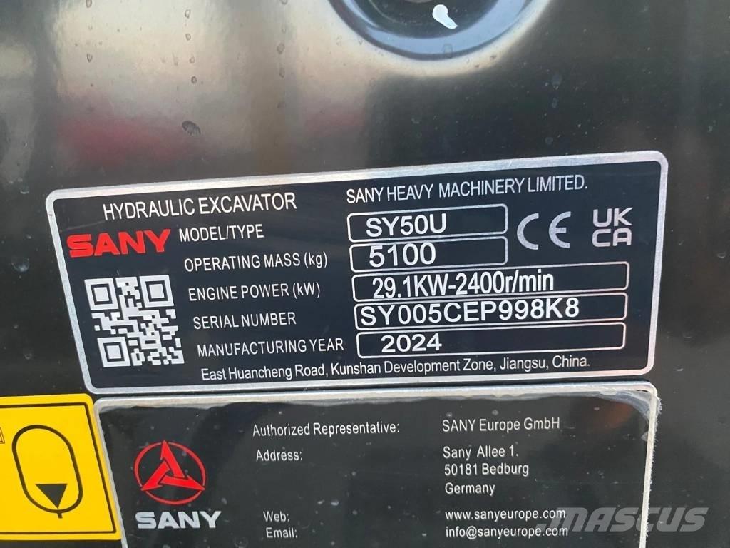 Sany SY 50 U Minigravere <7t