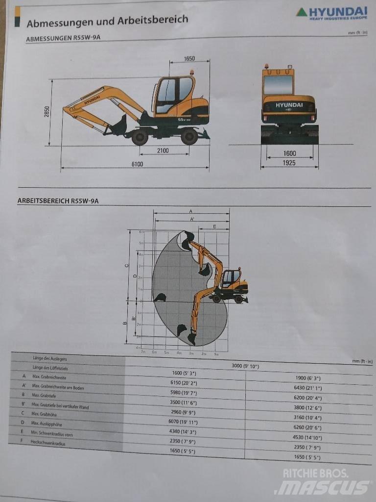Hyundai 55W-9 Hjulgravere