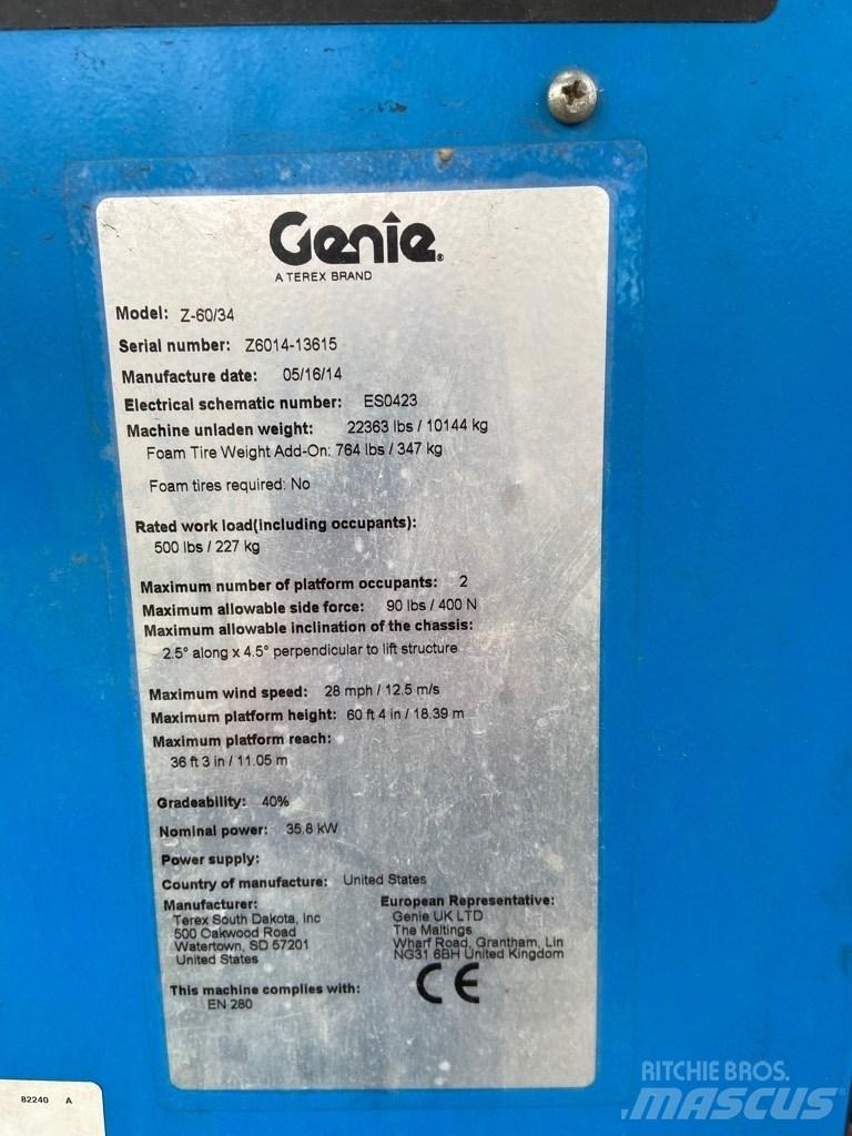 Genie Z 60/34 RT Leddede bomlifter