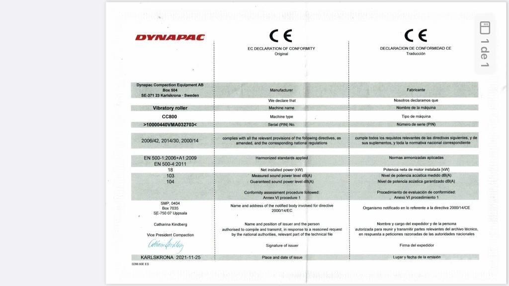 Dynapac CC 800 Plus Tandem Valser