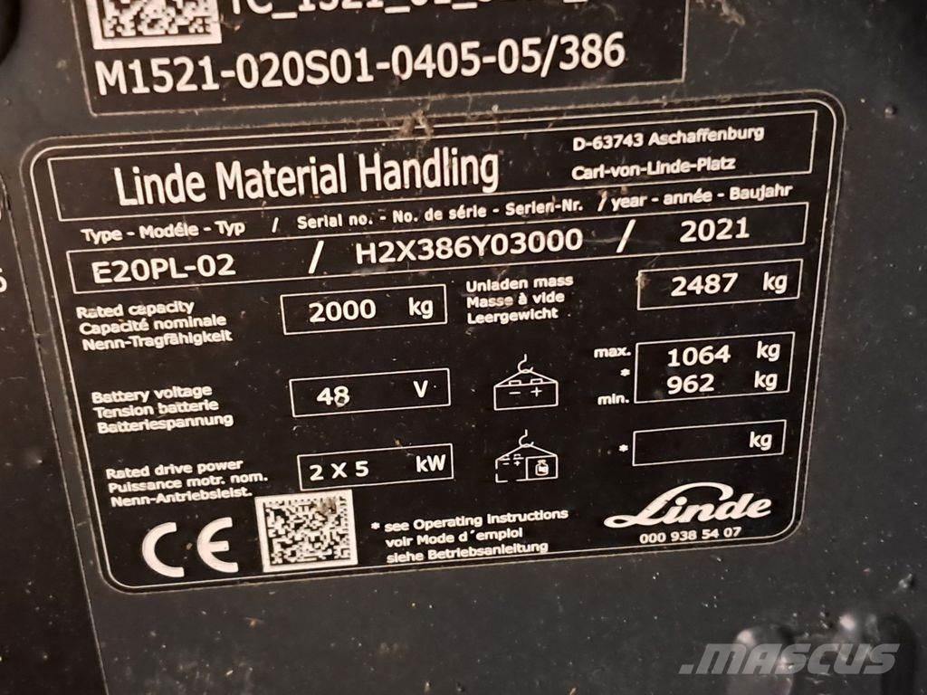 Linde E20PL-02 Elektriske trucker