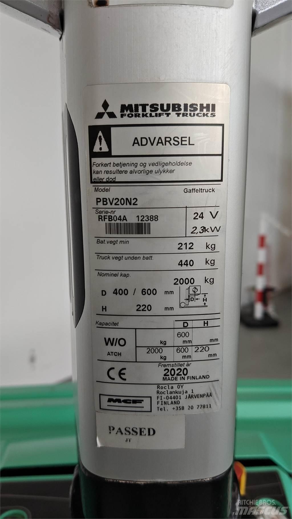 Mitsubishi PBV20N2 Gaffeltrucker - Annet