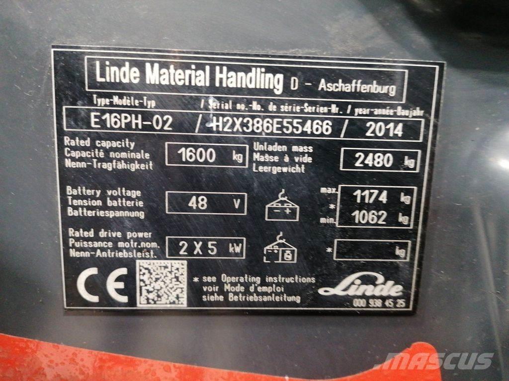 Linde E16PH-02 Elektriske trucker