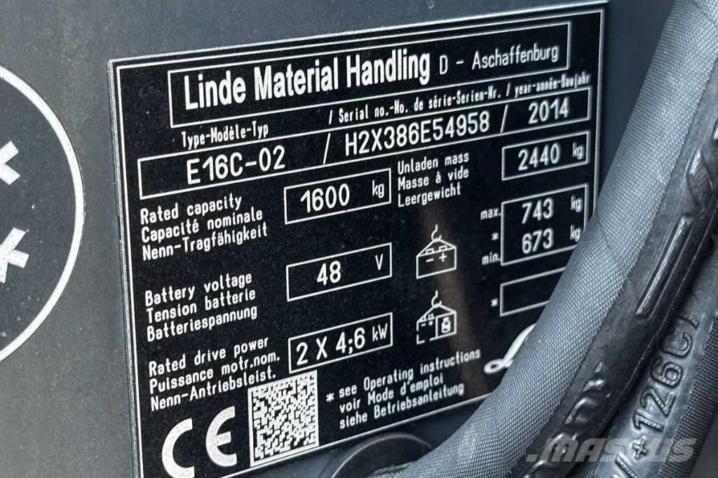 Linde E 16 C-02 Elektriske trucker
