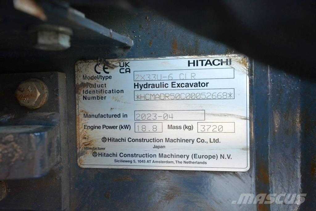 Hitachi ZX 33 U-6 Minigravere <7t