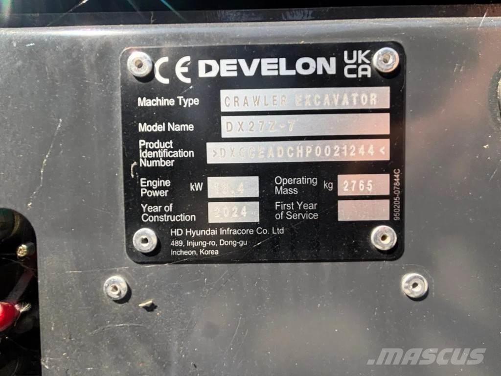 Doosan DX27Z-7 Minigravere <7t