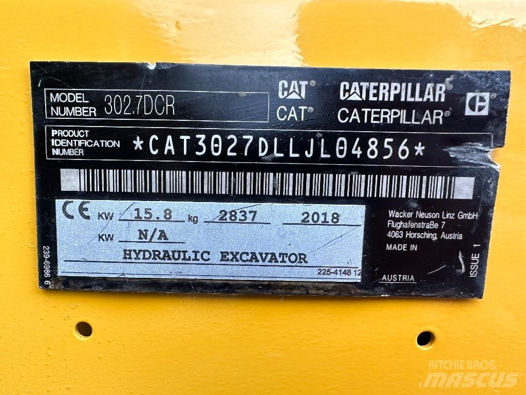CAT 302.7 D CR Minigravere <7t