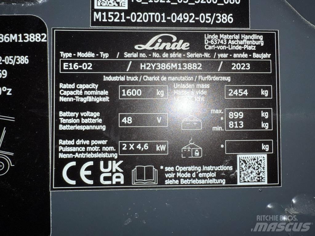 Linde E16/386-02 Elektriske trucker