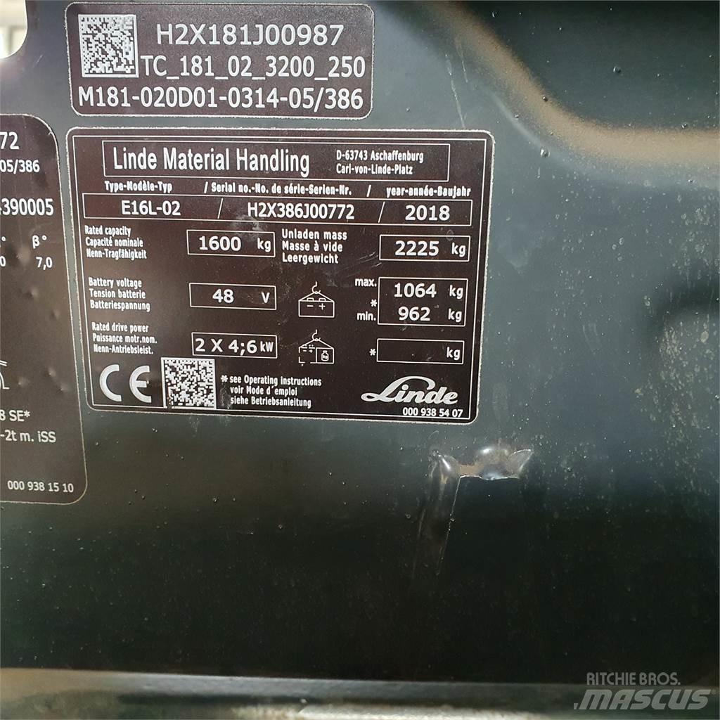 Linde E16L Elektriske trucker