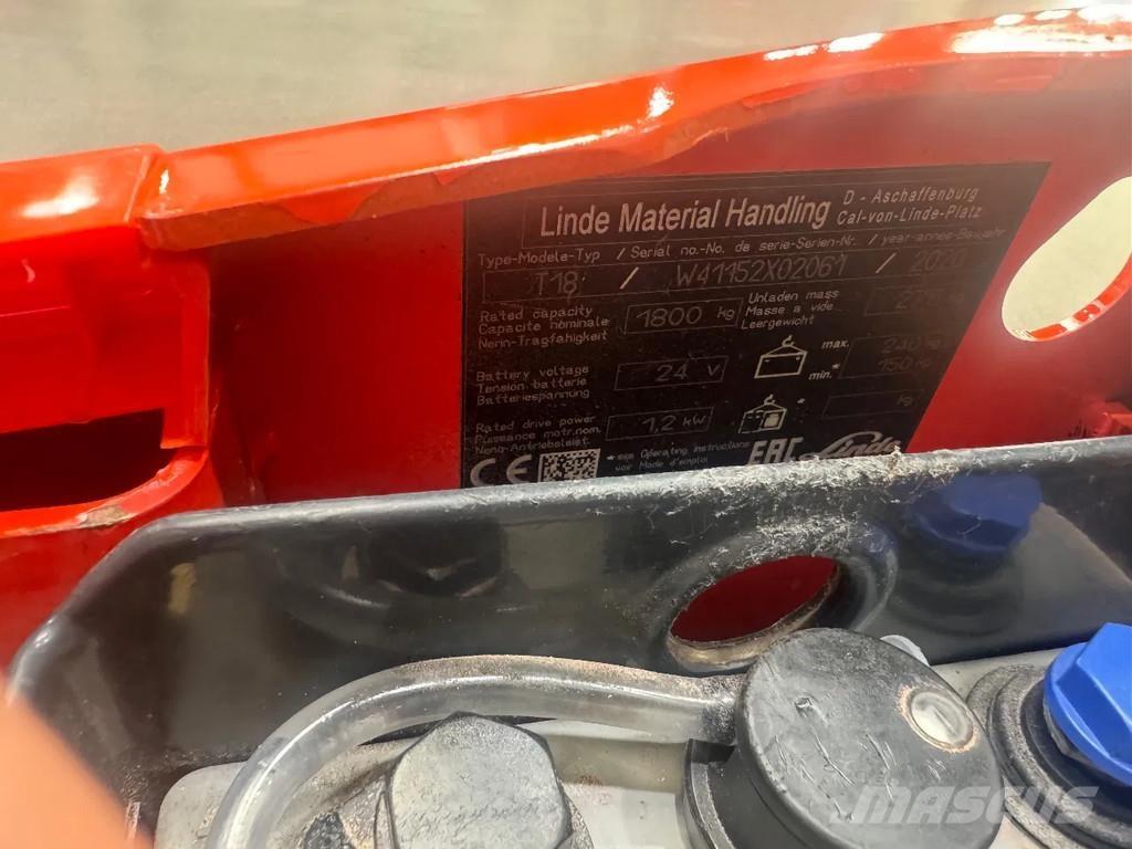Linde T 18 Lavtløftende truck