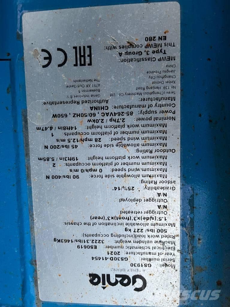 Genie GS 1930E-Drive Sakselifter