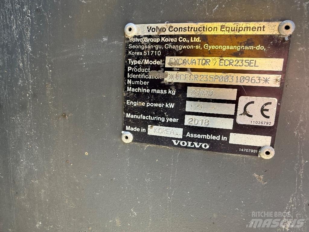 Volvo ECR 235 EL Beltegraver